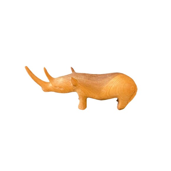 Rhinoceros Wooden Carved - Picture 2 of 5